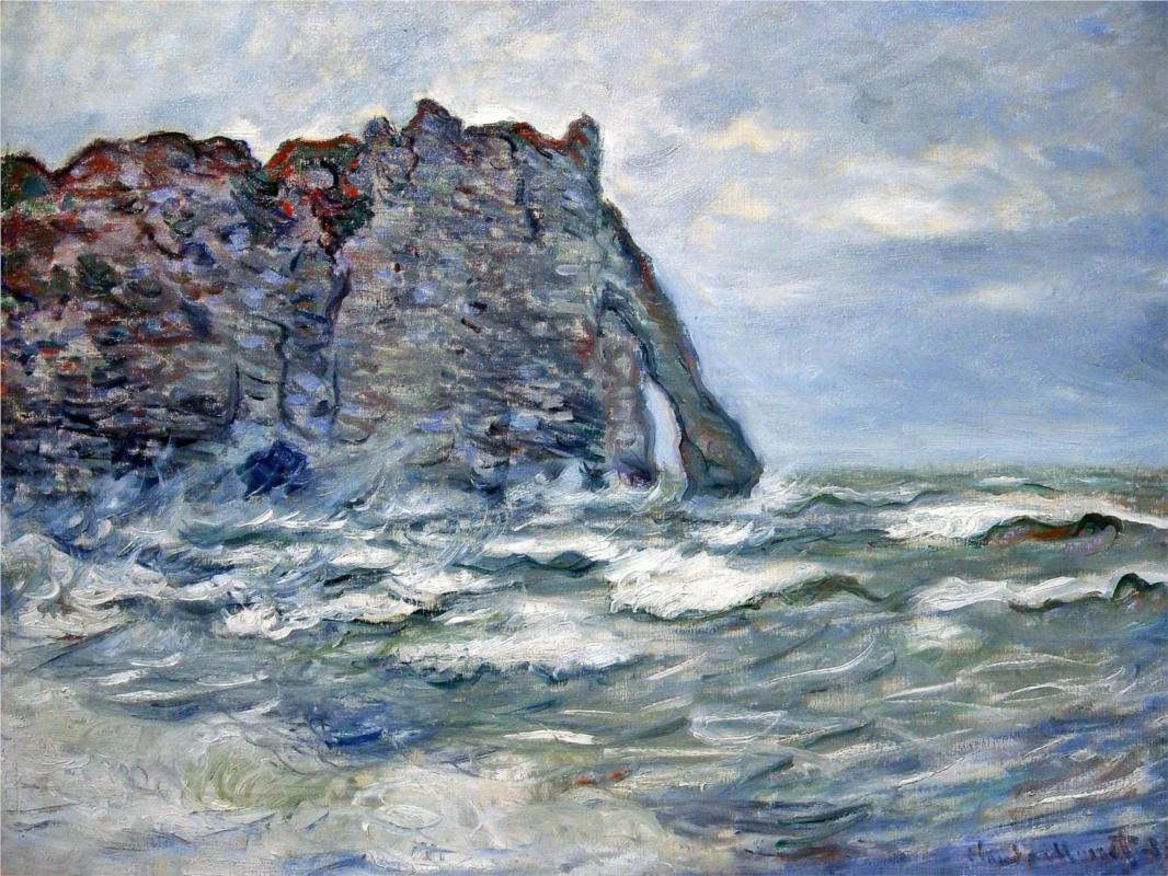 Port d`Aval, Rough Sea - Claude Monet Paintings